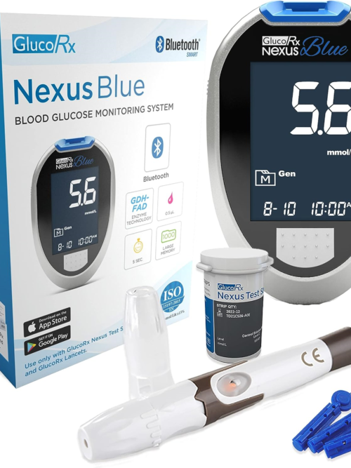GlucoRx Nexus Blood Glucose Meter - Blue